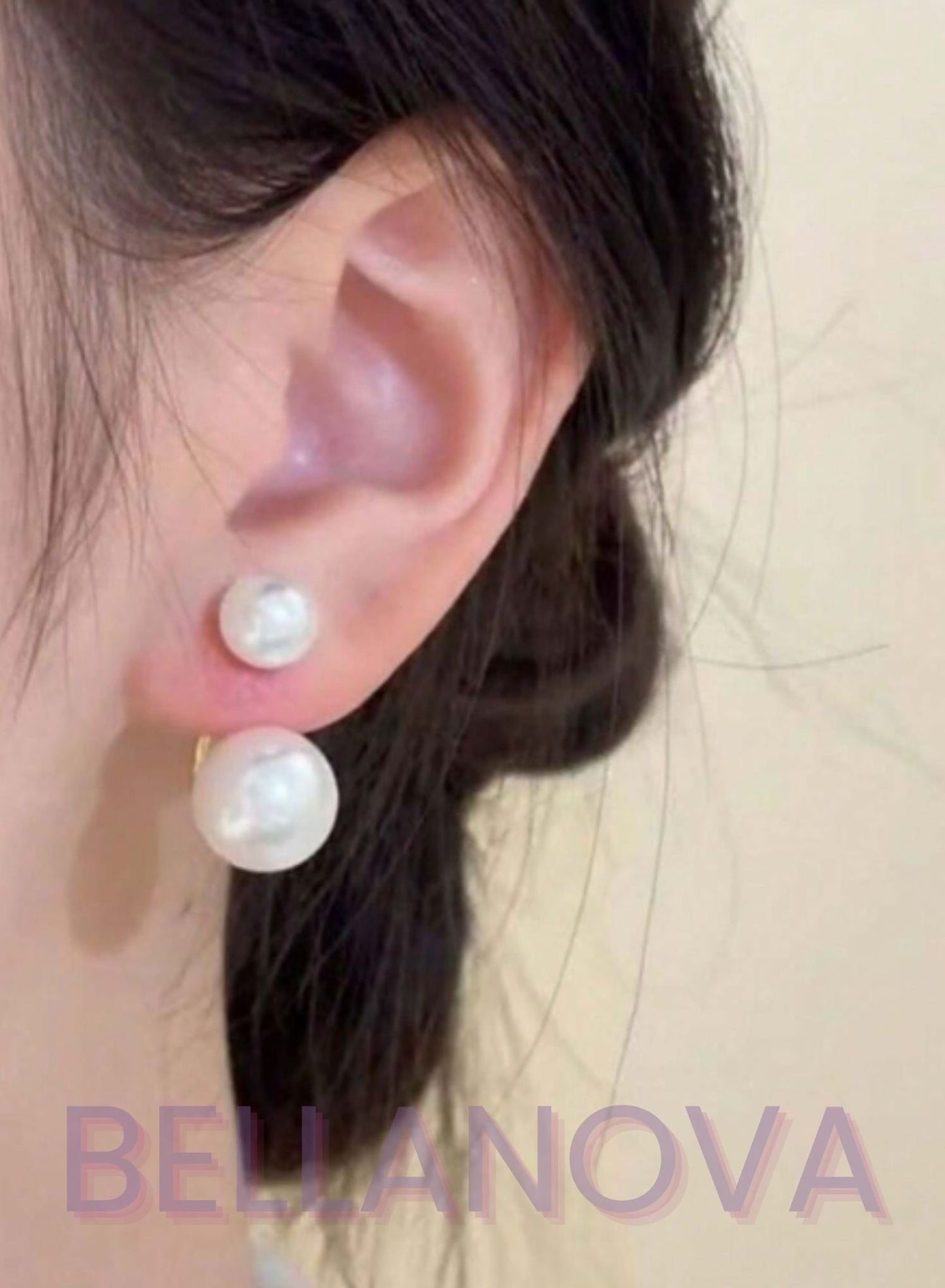 Brincos 2 em 1 Duplo Pérolas - Folheado a Ouro 18k + FRETE GRÁTIS