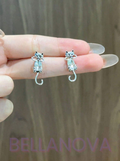 Brinco 2 em 1 Gato - Folheado a Ouro 18k+ FRETE GRÁTIS