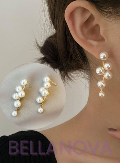 Brincos Pérolas Flutuantes - Folheado a Ouro 18k + FRETE GRÁTIS