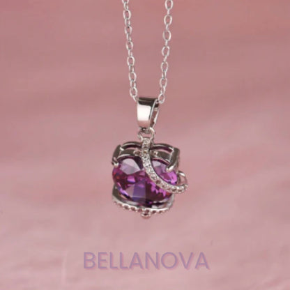 OLIVIA PADANO X BELLA NOVA | Gargantilha Coração Encantado Roxo - Folheado a Ouro 24k+ FRETE GRÁTIS