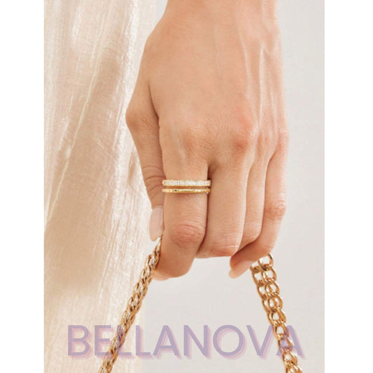 FILIPPA MONTEIRO X BELLA NOVA | Anel Ajustável Swarovski - Folheado a Ouro 24k+ FRETE GRÁTIS