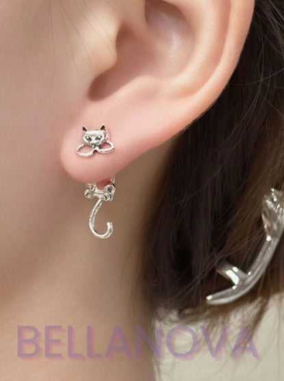 Brinco 2 em 1 Gato - Folheado a Ouro 18k+ FRETE GRÁTIS