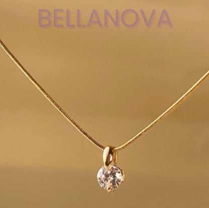 OLIVIA PADANO X BELLA NOVA | Gargantilha Ponto de Luz Swarovski - Folheado a Ouro 24k+ FRETE GRÁTIS