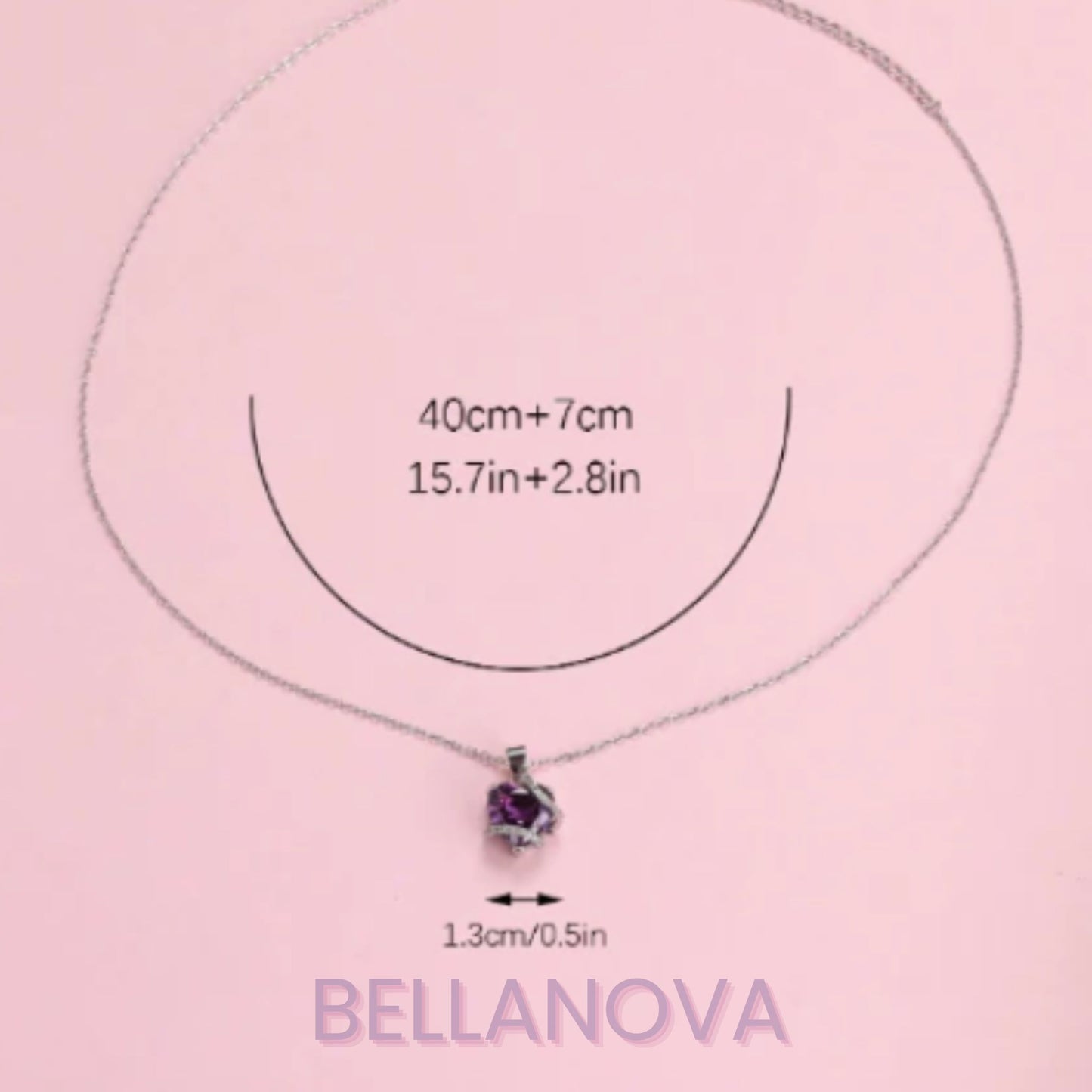 OLIVIA PADANO X BELLA NOVA | Gargantilha Coração Encantado Roxo - Folheado a Ouro 24k+ FRETE GRÁTIS