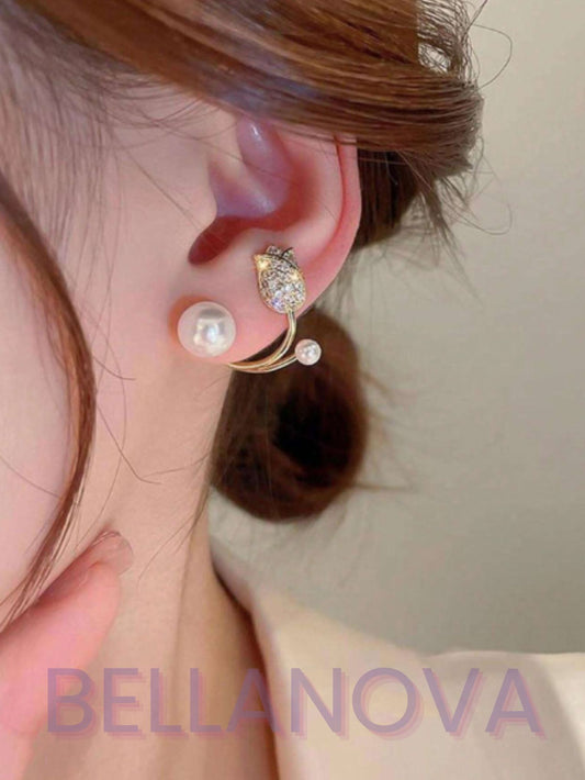 Brincos 2 em 1 Roses - Folheado a Ouro 18k + FRETE GRÁTIS